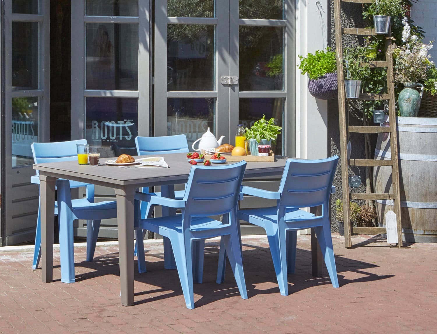ALLIBERT Tavolo da Giardino Rettangolare in Plastica 165x94x75 cm colore Cappuccino - 209265 Futura