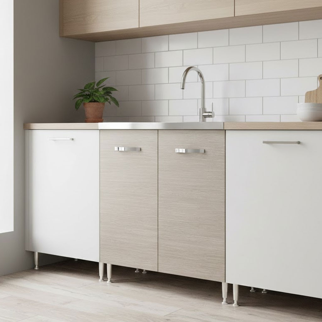 AZUR LINE LGST80KIT Mobile Lavello Cucina Sottolavello 80x50x85h cm Larice