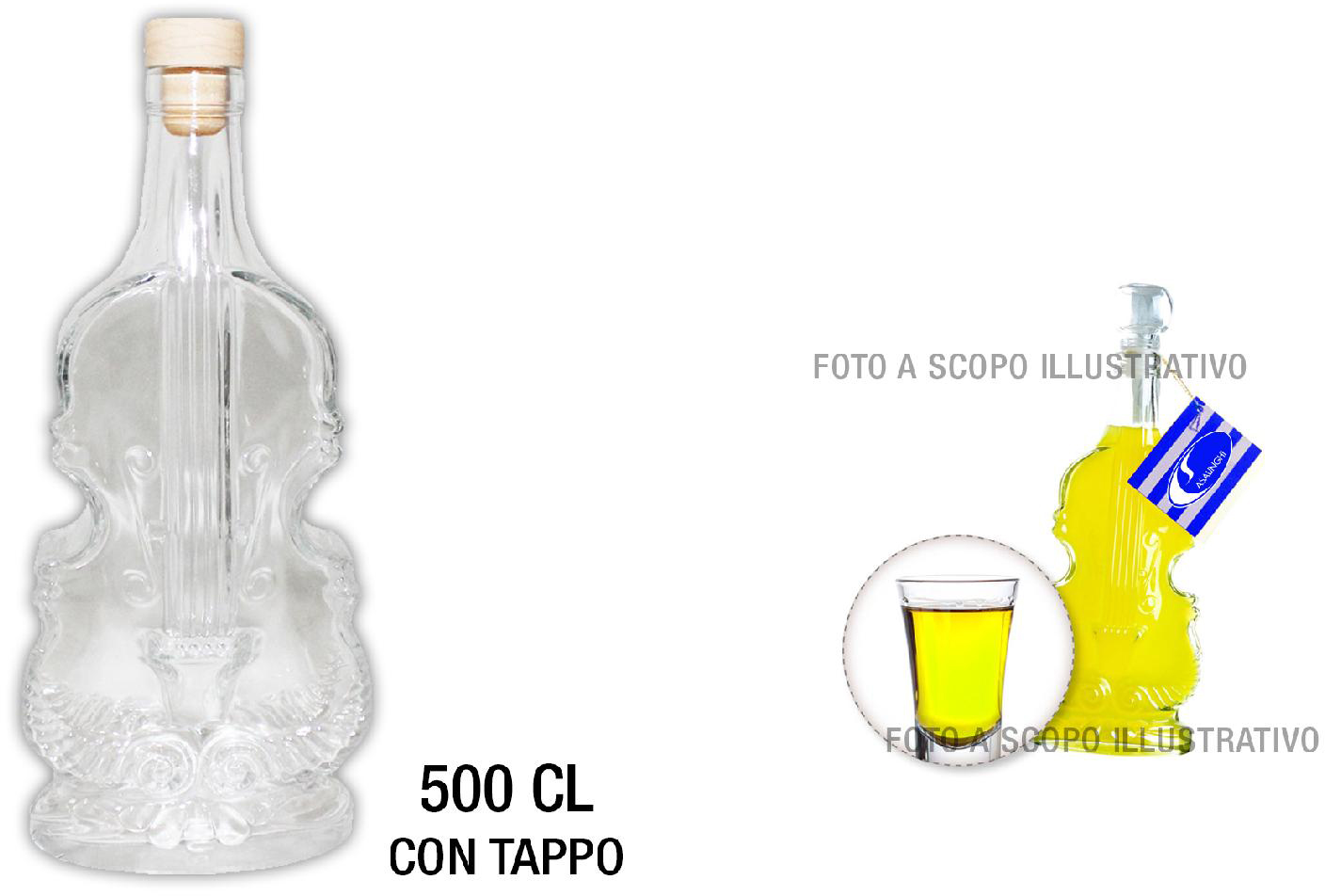 Ambrosio Vetri 59094 Bottiglia in Vetro Violino cc 500 Con Tappo