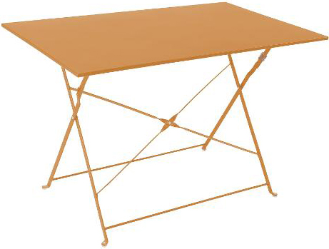Amicasa Tavolo da Giardino Rettangolare 4 Posti in Acciaio 100 x 70 x 72 cm colore Senape - TB0009S ROCK