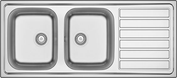 Apell ID1162IRBC Lavello Cucina 2 Vasche Incasso Dx 116 cm Inox Spazzolato  Idea
