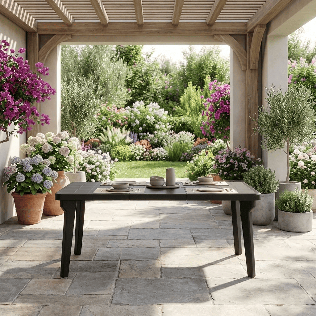 BICA 437.4 Tavolo da Giardino Allungabile Polipropilene 170-220x90x74 cm Antracite