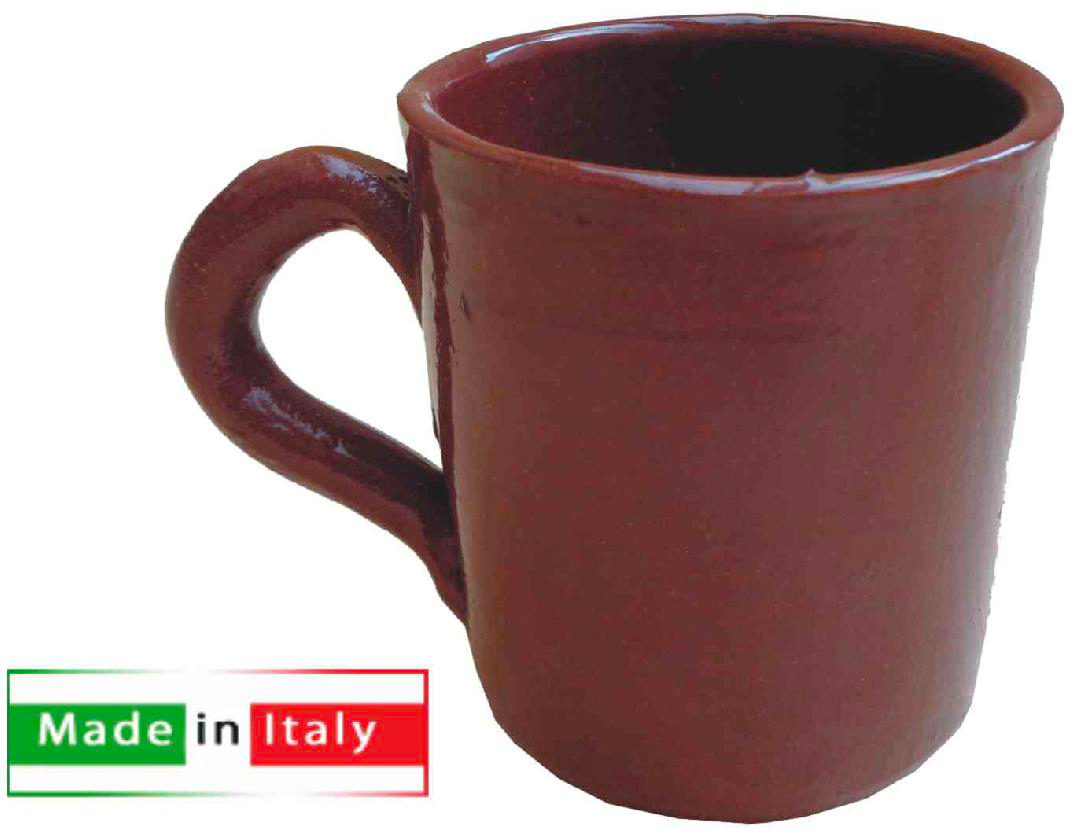 Barone Ceramica BR040 Bicchiere Terracotta cm 8 con Manico cc 200