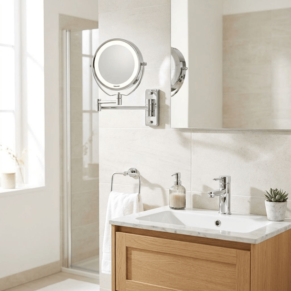 Beurer BS 59 Specchio LED Bagno Trucco Diametro 11 cm colore Acciaio