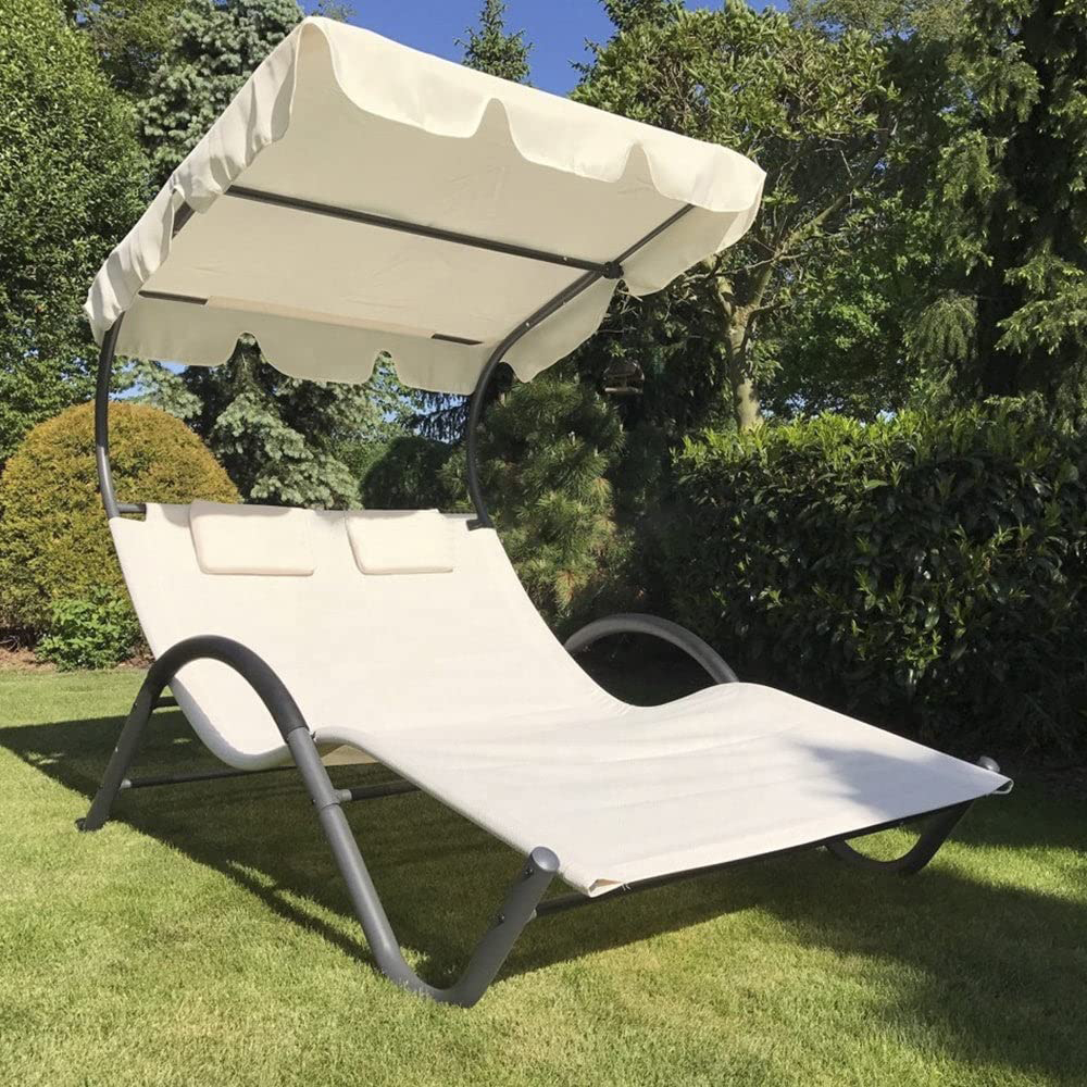 Brixo Lettino Prendisole Mare Professionale Spiaggia Giardino Garden Sun in Acciaio colore Blu - GARDENSUN600