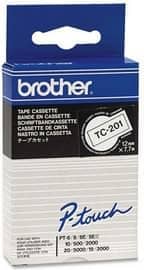 Brother TC201 Cassette Nastri 12Mm Nero Su Bianco