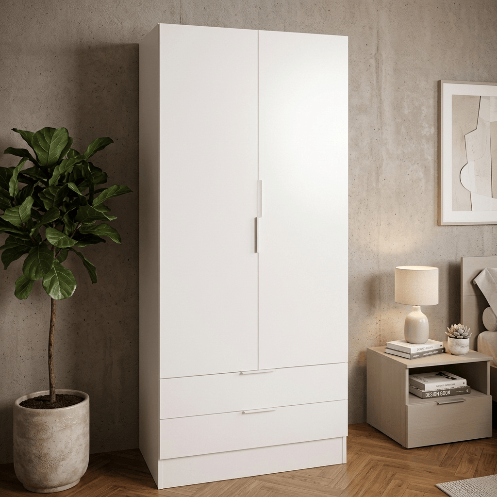 COMPOSAD AR1026K87408 Armadio Guardaroba 2 ante 2 cassetti 82x46x184 cm
