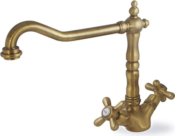CROLLA 2700VO Rubinetto Cucina Miscelatore Doppio Comando Vecchio Ottone 2700 Old Style