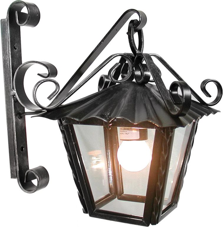 CRUCCOLINI LM20 Lampada Esterno Giardino Applique Parete in Ferro battuto cm 20x30x30 h