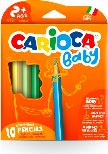 Carioca 42819 Confezione 10 Matite Maxi Baby Pencil