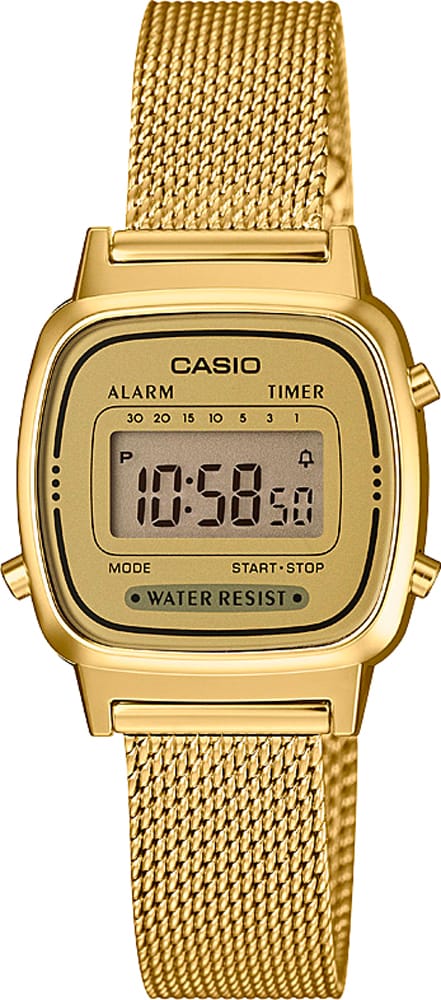 Casio Orologio Donna Quadrante Digitale Cassa e Cinturino Inox colore Oro - LA670WEMY-9EF Retro