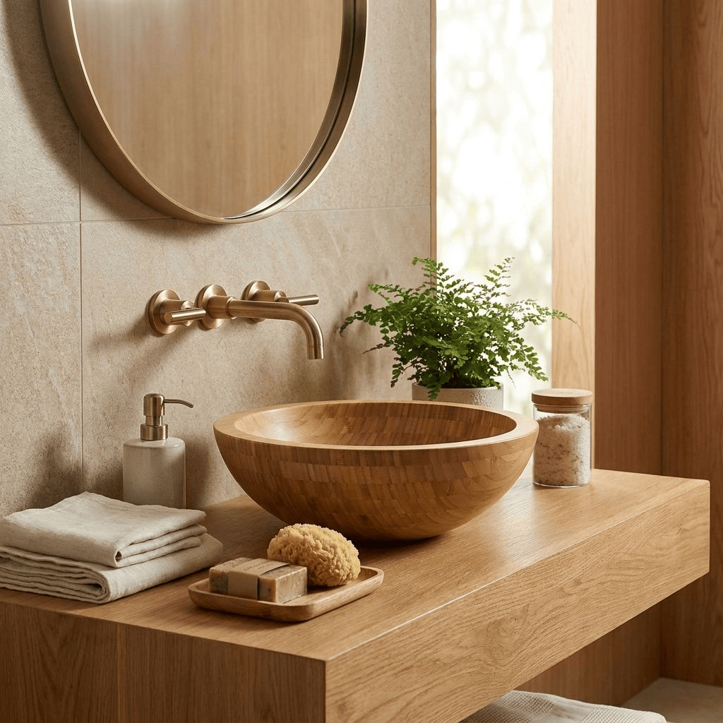 Cipi CP950CI Lavabo appoggio Lavandino bagno 40.5x14h cm bamboo  La Ciotola