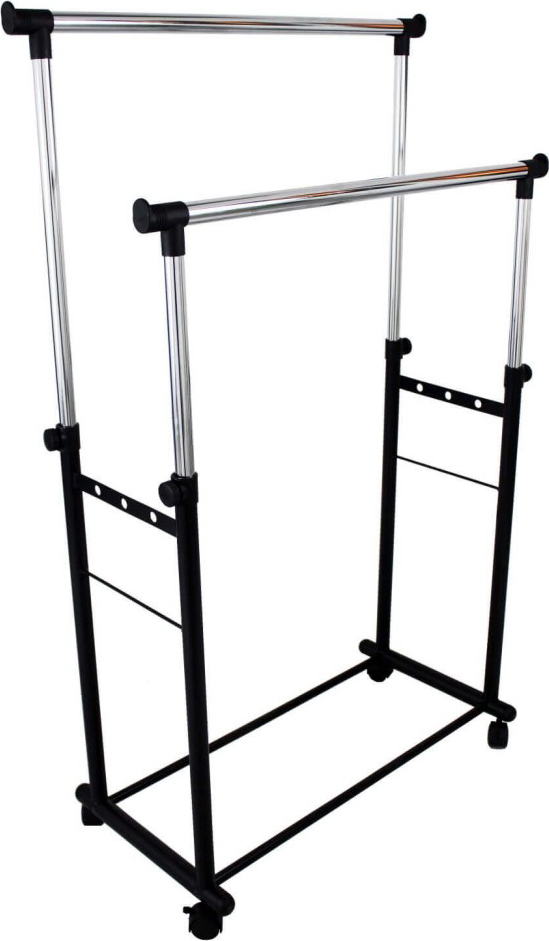 DecHome HF807028 Stand Appendiabiti Doppio in Acciaio cm 85x44x90160 Nero