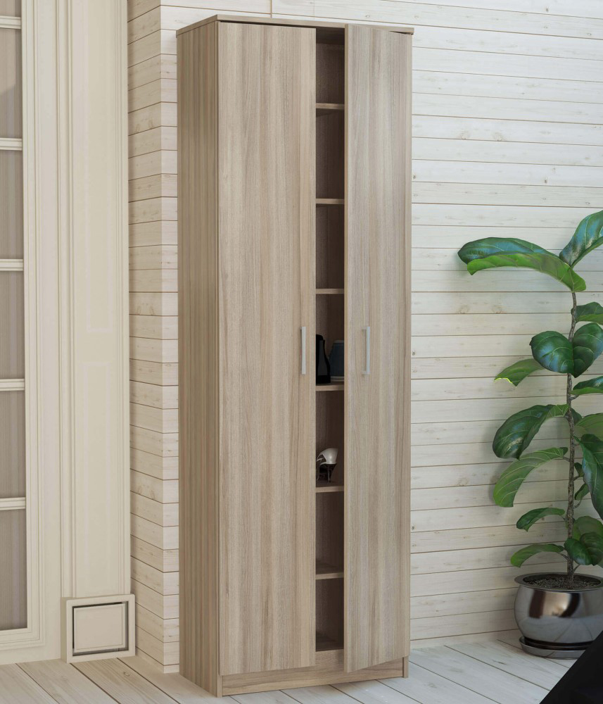 DecHome MK801503 Mobile Multiuso 2 Ante in Legno Truciolare cm 60x33x192 h Olmo