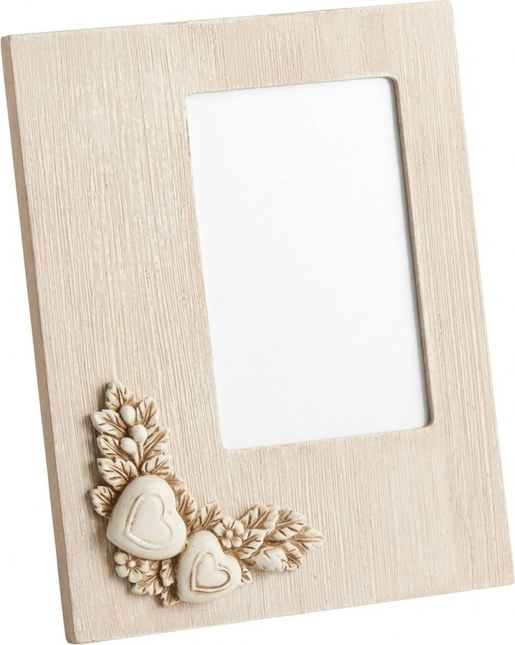 DecHome MO805813 Portafoto Shabby Chic Forma Rettangolare in MDF cm 18x2,5x23 h Tortora