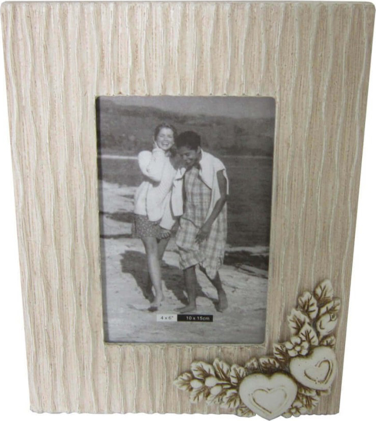 DecHome MO805816 Portafoto Shabby Chic Forma Rettangolare in MDF cm 17,5x2,5x22,5 h Tortora