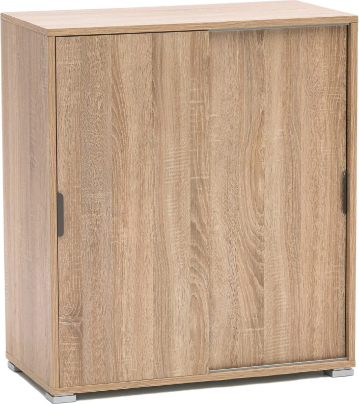 DecHome MR805012 Mobiletto con 2 Ante Scorrevoli in Truciolato cm 75x38x85 h Marrone