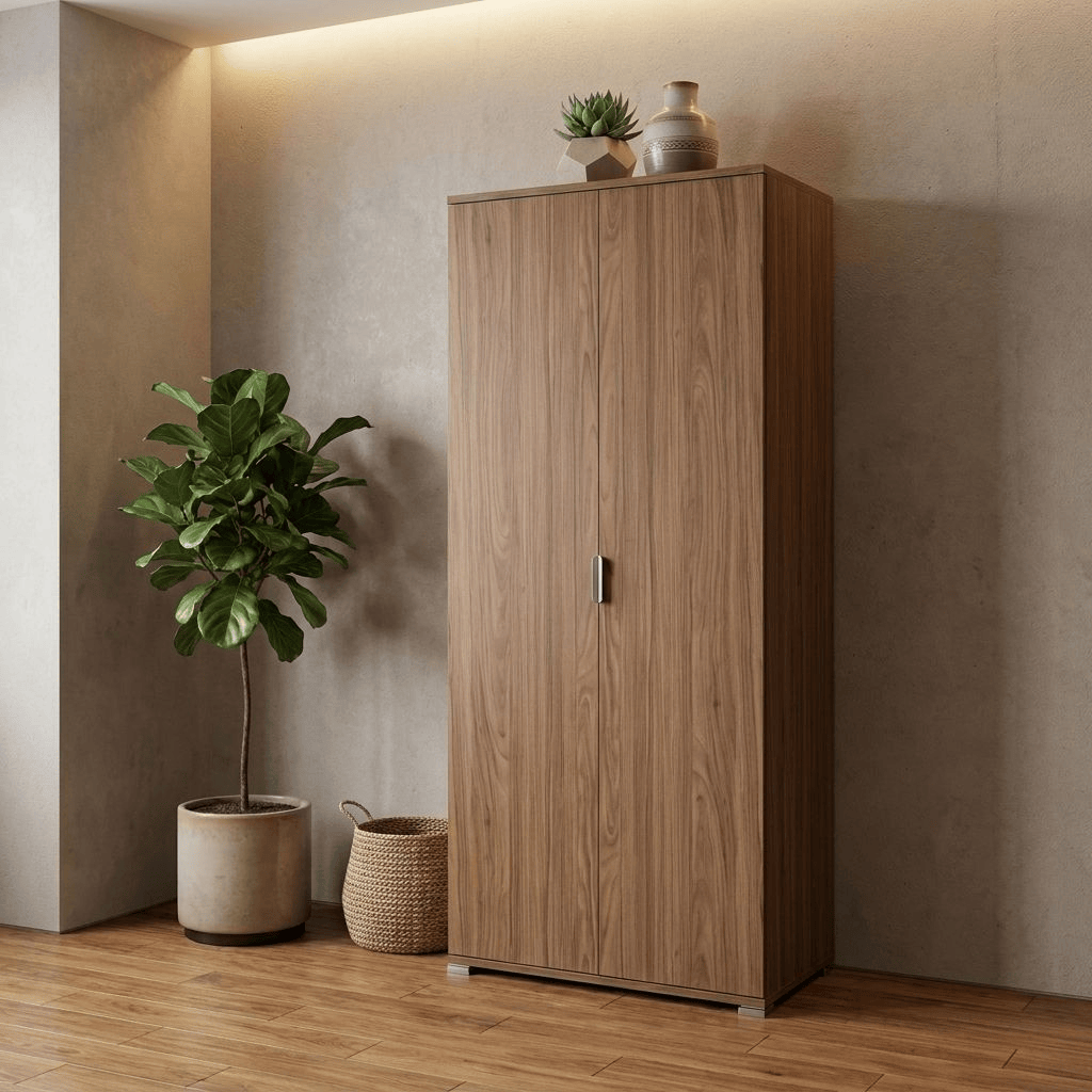DecHome MR805026 Mobile Multiuso 2 Ante in Legno Truciolare cm 75x38x174 h Marrone