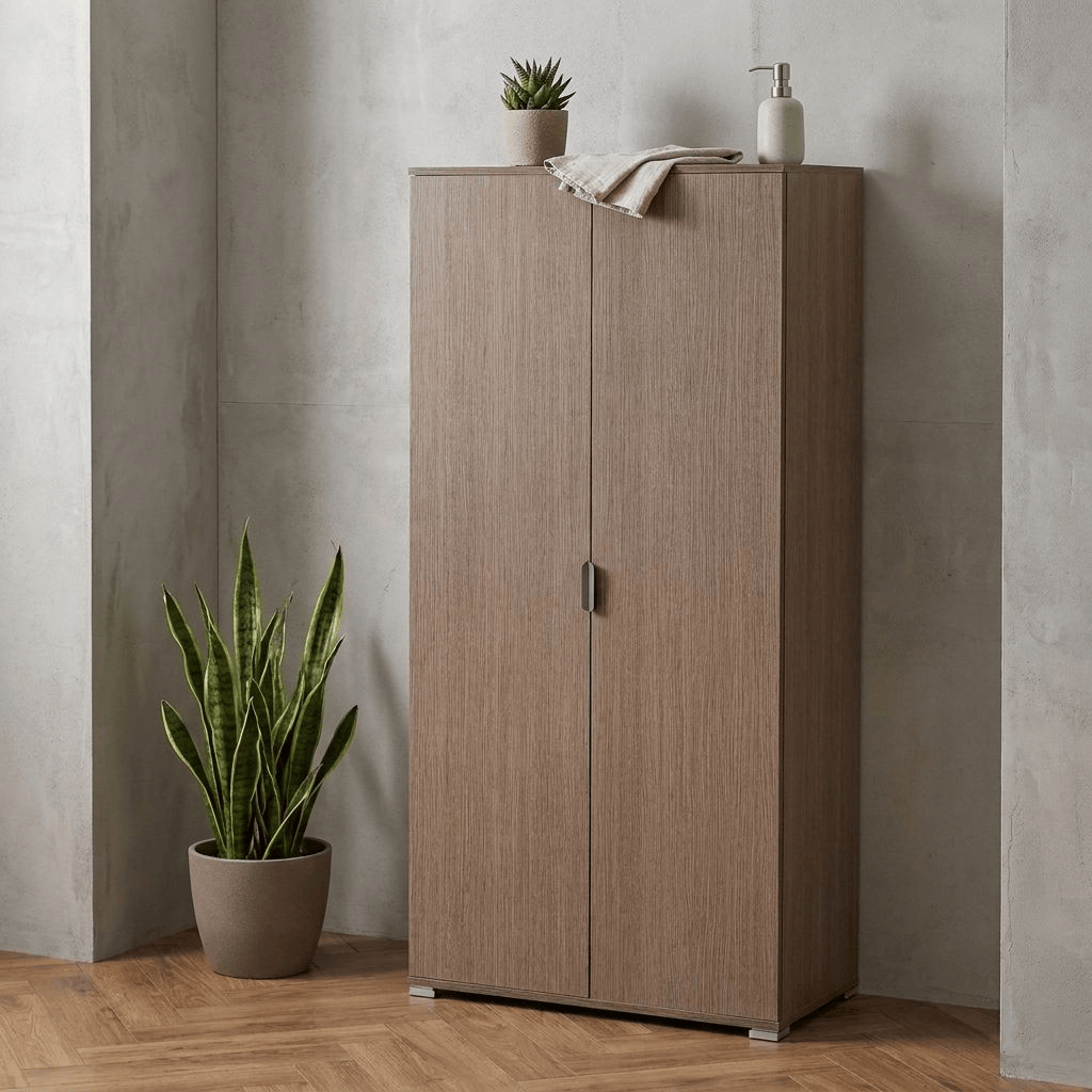 DecHome MR805027 Mobile Multiuso 2 Ante in Legno Truciolare cm 75x38x174 h Rovere