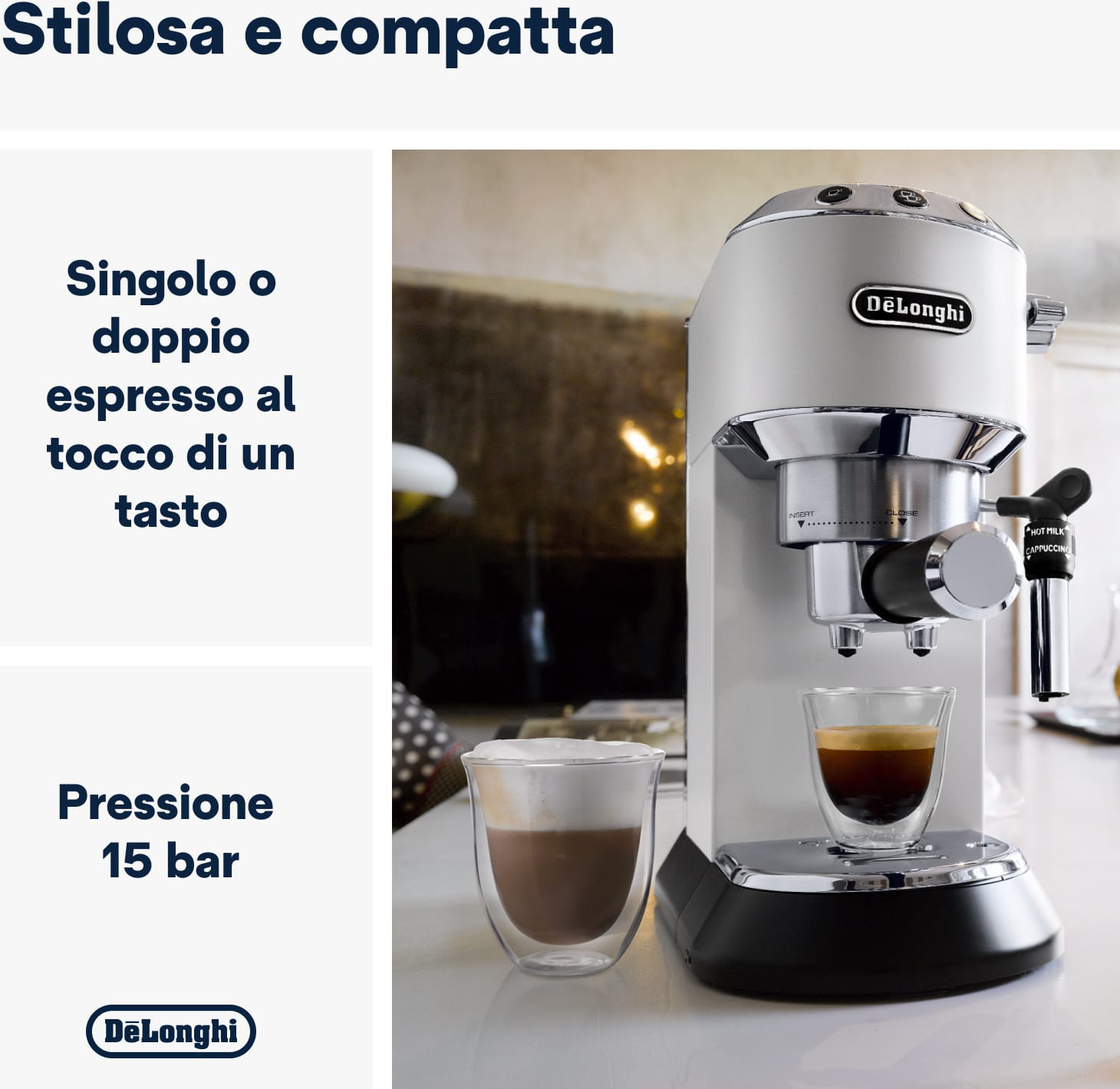 De Longhi EC 685.W Macchina Caffe Cialde Ese Espresso Cappuccinatore  Dedica St