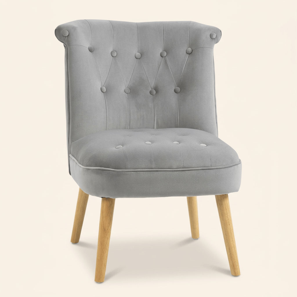 DecHome 888DHGY Poltrona Moderna in Velluto 60x66x79 Grigio