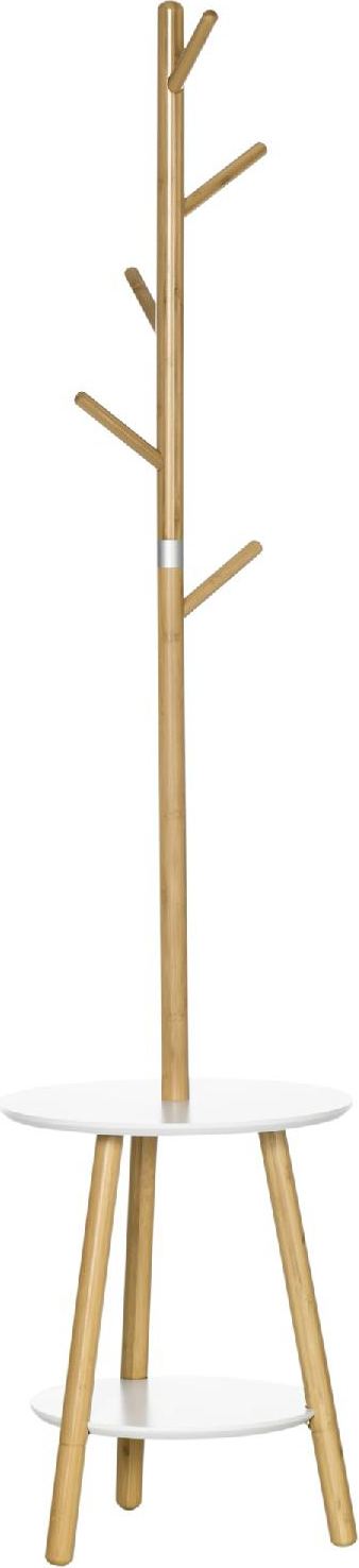 DecHome 847DHND Appendiabiti 5 Ganci Bamb� Tavolino Rotondo 39.5x39.5x171 cm