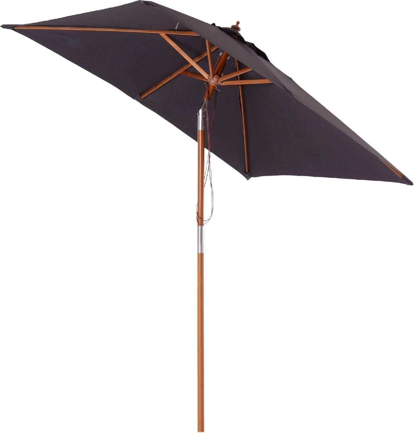 VivaGarden 017CG84D Ombrellone da Giardino 2x1,5 mt LegnoPoliestere Grigio Scuro