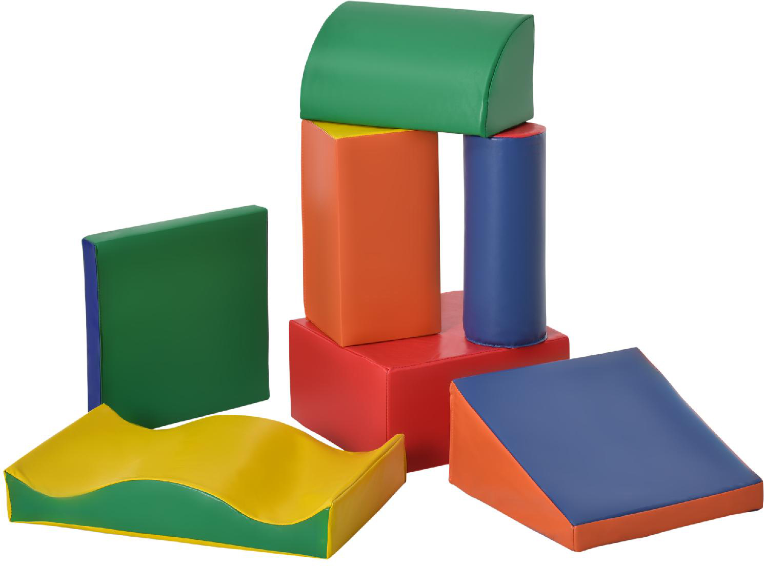 DecHome Set 7 Blocchi di Costruzioni Morbide per Bambini 1-3 Anni per Casa e Scuola Multicolore - 06A809F