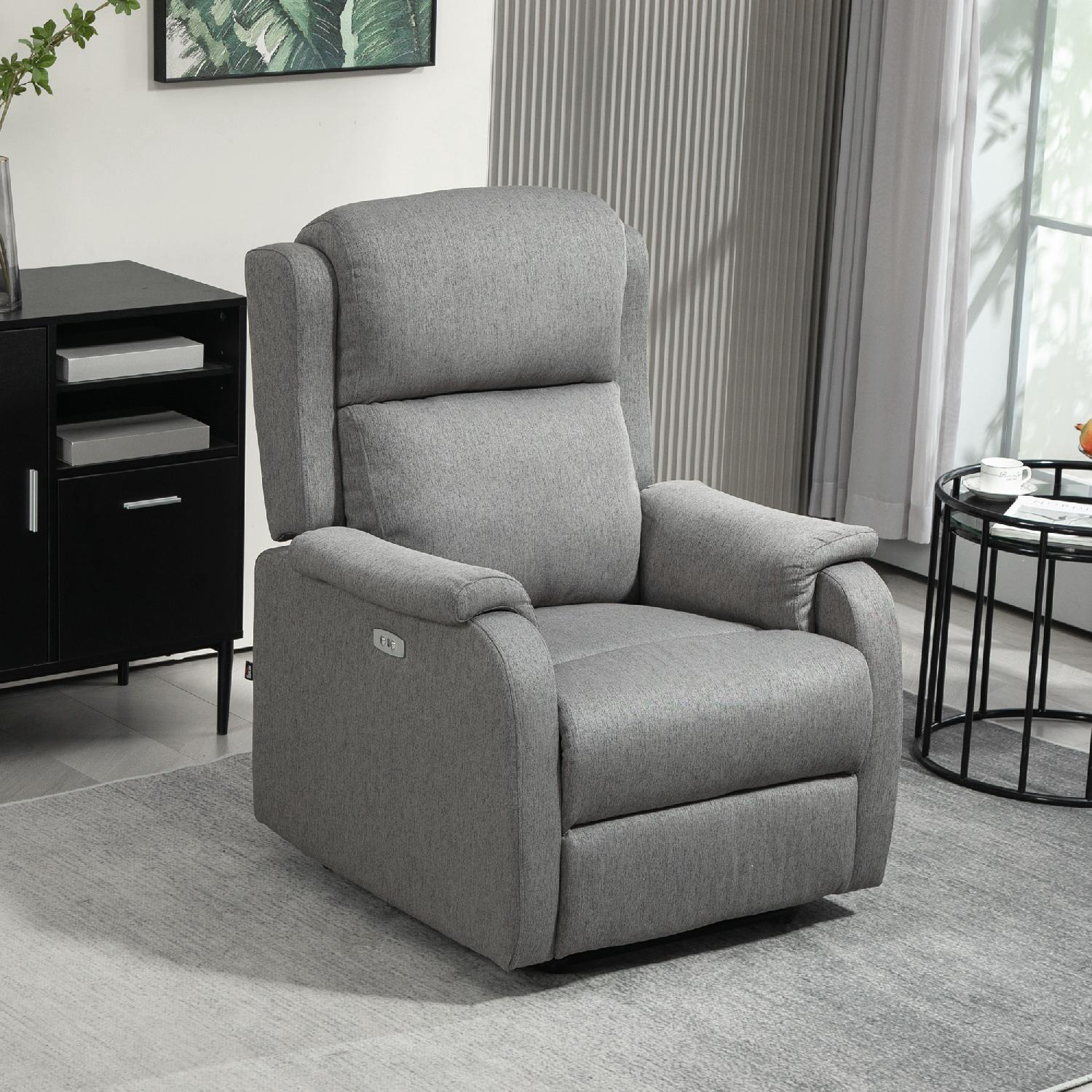 DecHome 0CGJ664 Poltrona Relax Reclinabile Manuale Lino 77x91x106 cm Grigio Scuro