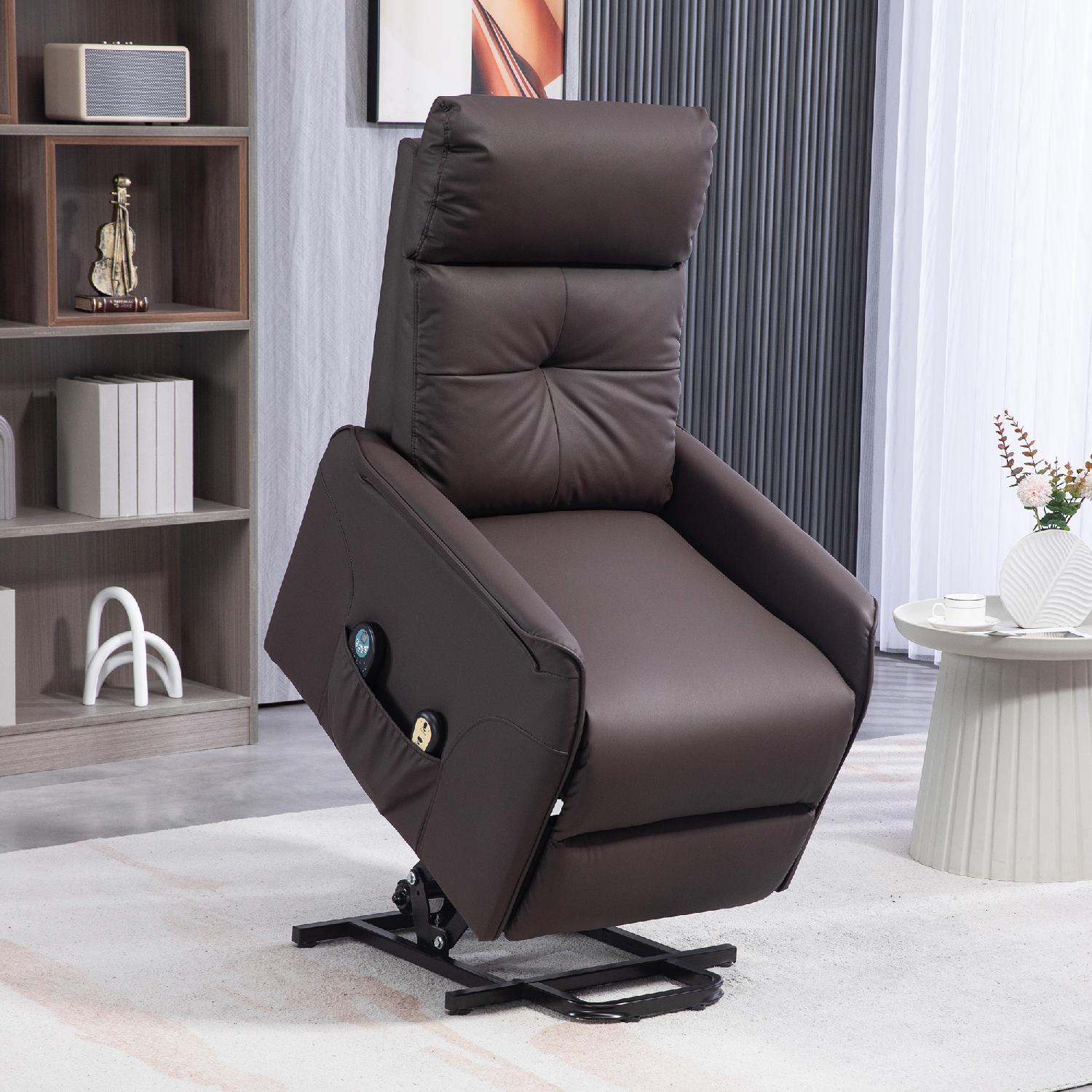DecHome 0DRJ27F74 Poltrona Anziani Elettrica Alzapersone Massaggiante 67x89x102 Marrone