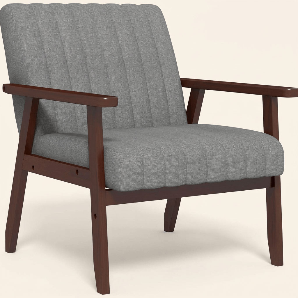 DecHome 0GYAM371 Poltrona Moderna in Tessuto 64x74,5x75,5 Grigio