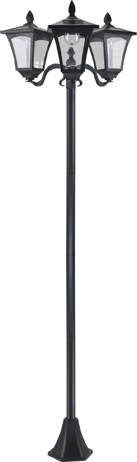 DecHome 109842 Lampione da Giardino Led a Energia Solare Nero 182.5cm