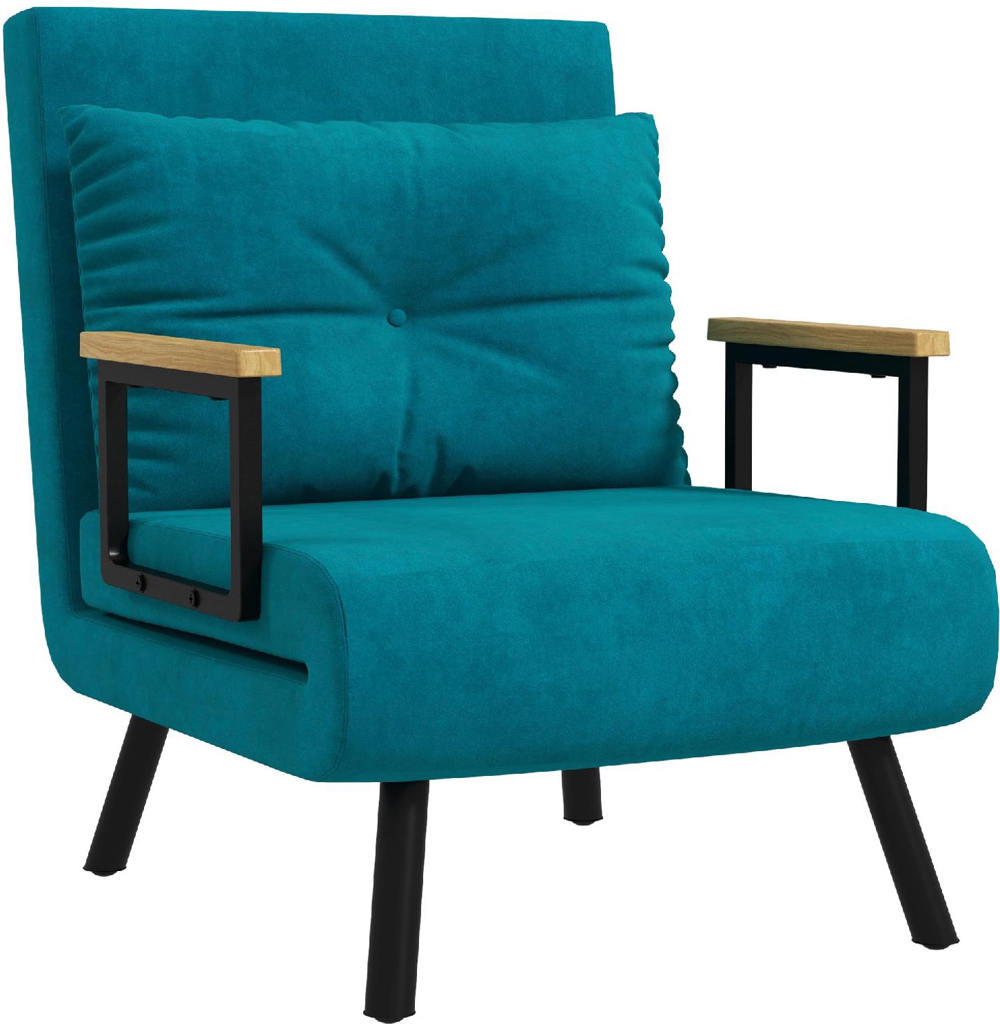 DecHome 120DBS518 Poltrona Letto Design Moderno in Tessuto Velluto 63x73x81 cm Blu Scuro