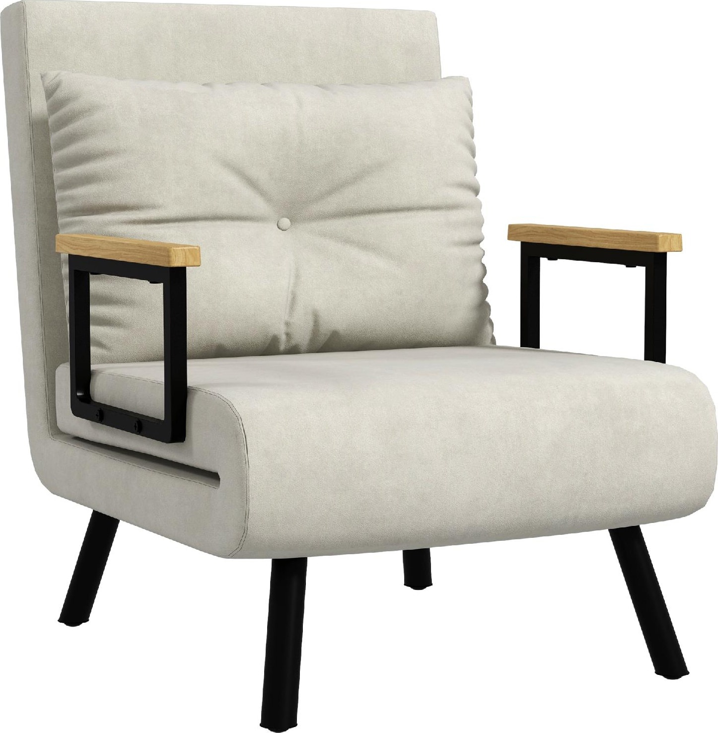 DecHome 130CWS516 Poltrona Letto 3 in 1 con Schienale Reclinabile Crema