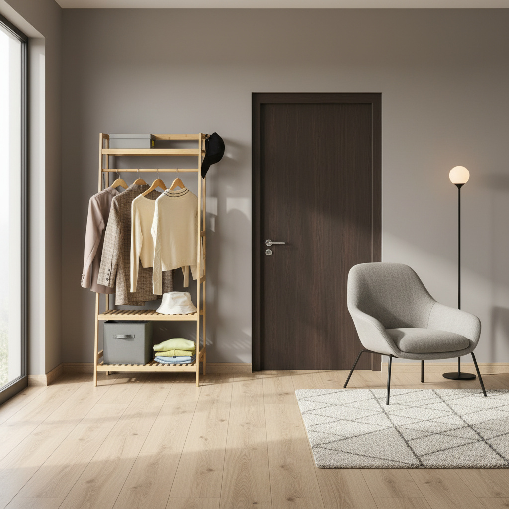 DecHome 160850 Mobile Ingresso Appendiabiti Moderno in Legno di Bamb� 70x42x164cm Legno