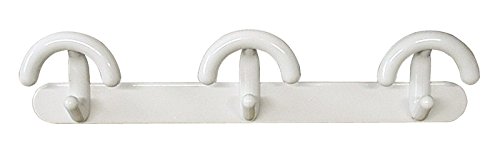 DecHome 20132 BIANCO Set 8 Ganci Appendiabiti da Parete a Muro 3 Posti 47 cm Finitura Bianco