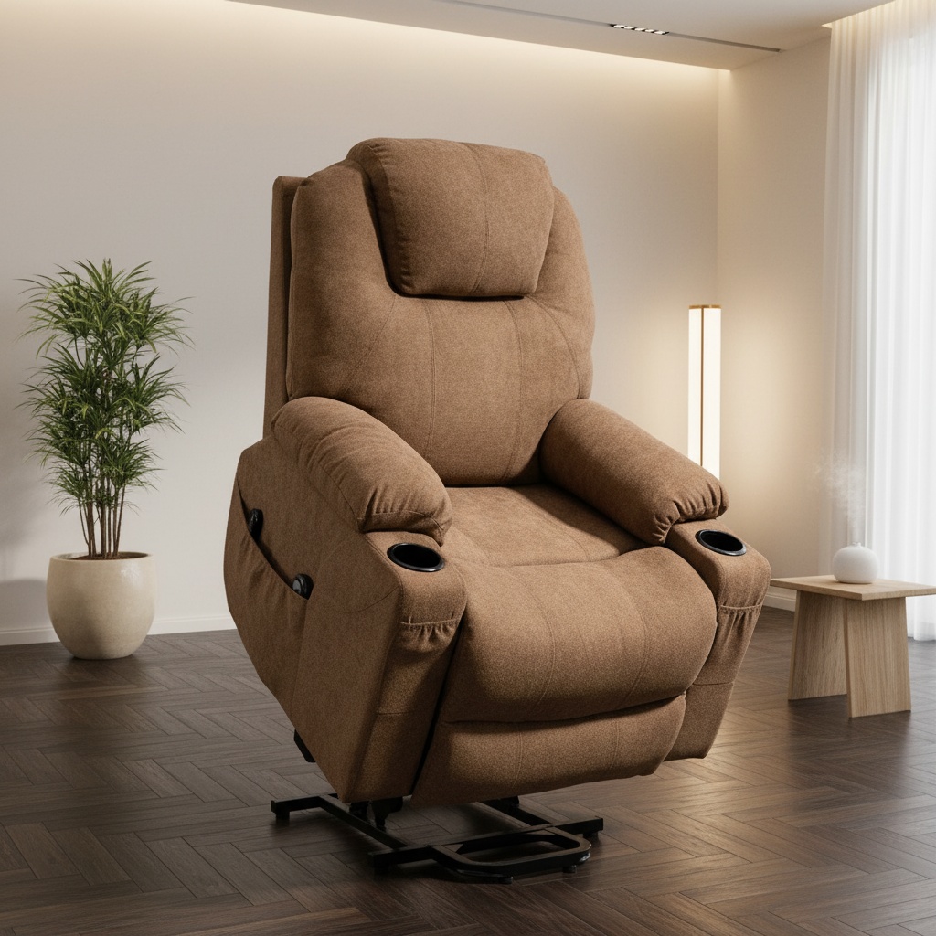 DecHome 29Z0CF Poltrona per Anziani Elettrica Alzapersone 90x101x107 cm Caff�