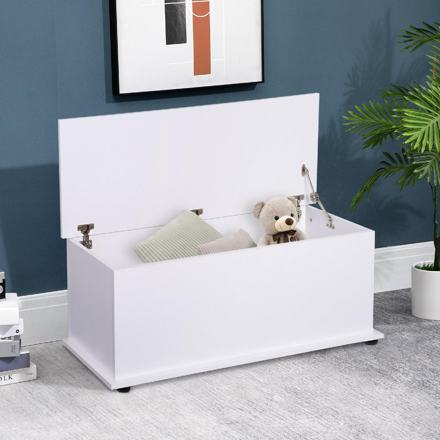DecHome 321WT833 Cassapanca Panca Contenitore Dimensioni 100x40x40 cm colore Bianco