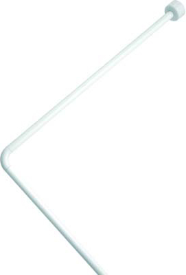 DecHome 3437f3483 Tubo Reggitenda Angolare per Doccia Alluminio Bianco mm 25 cm 80x170