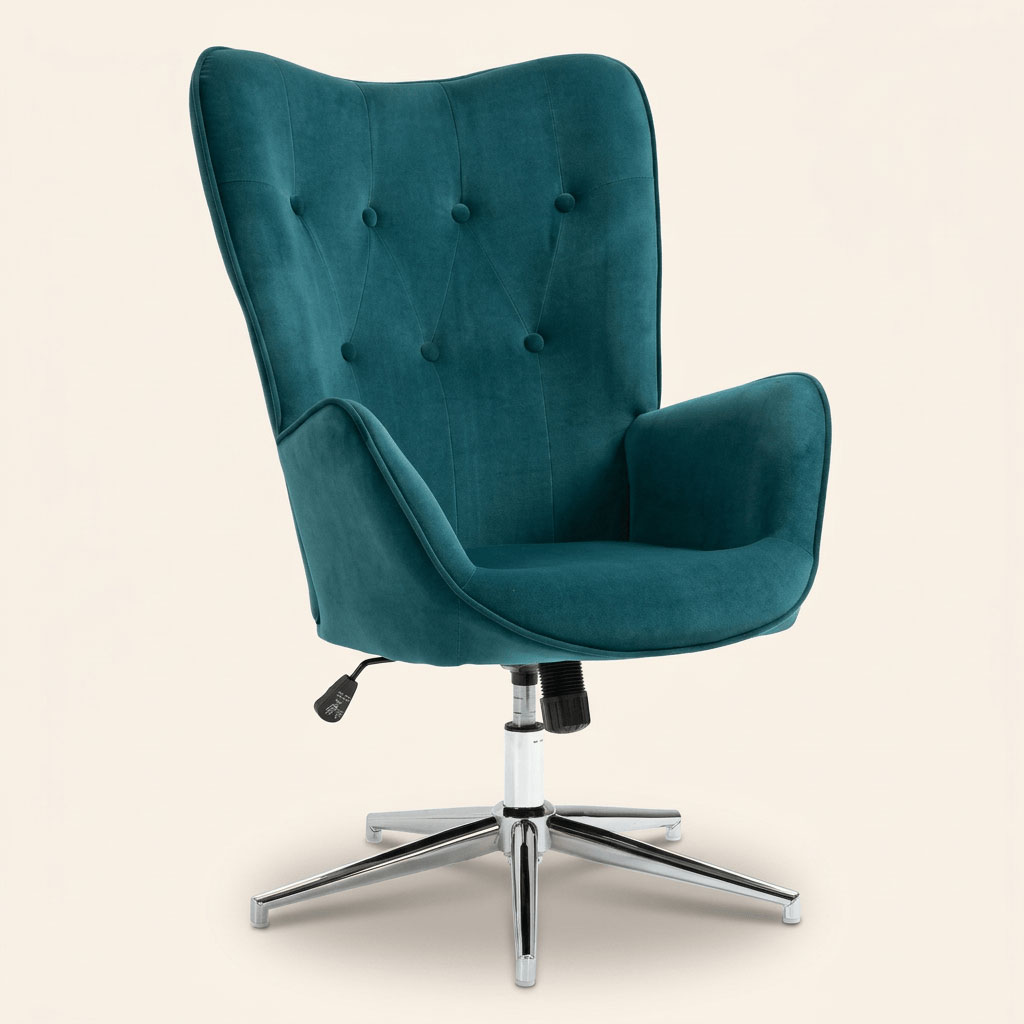 DecHome 453V00 Poltrona Moderna in Velluto 66x73x111.5 cm Petrolio