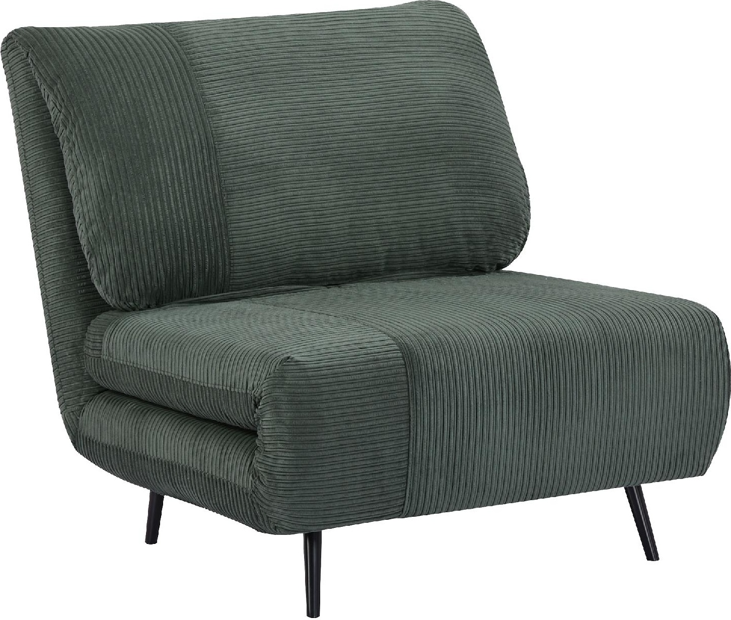 DecHome 463V00 Poltrona Letto Singola Regolabile Struttura Legno e Acciaio Verde Scuro