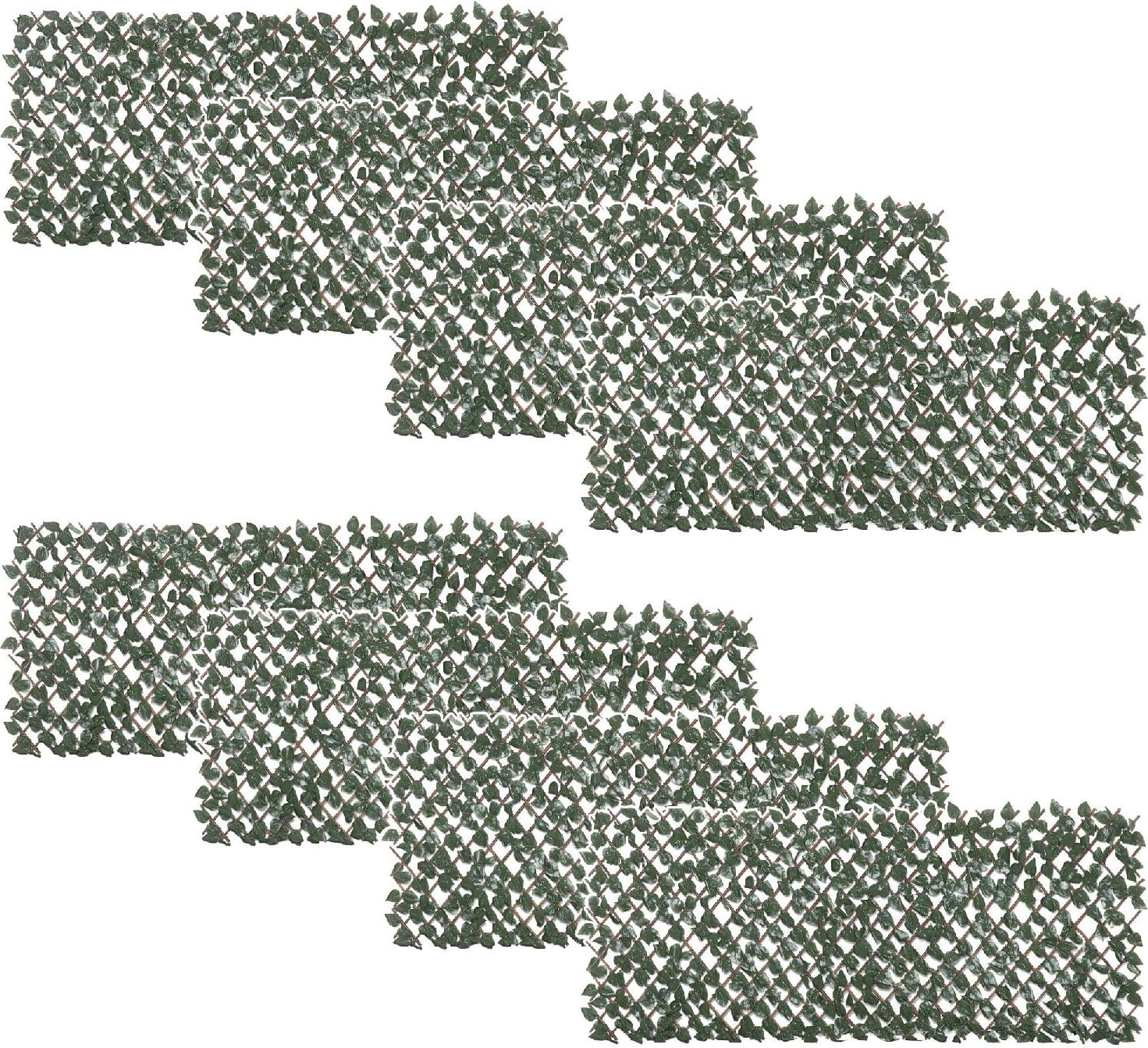 VivaGarden 476844 Finta Siepe 8 Pezzi Parete Verde Estensibile per Esterni 200x100cm