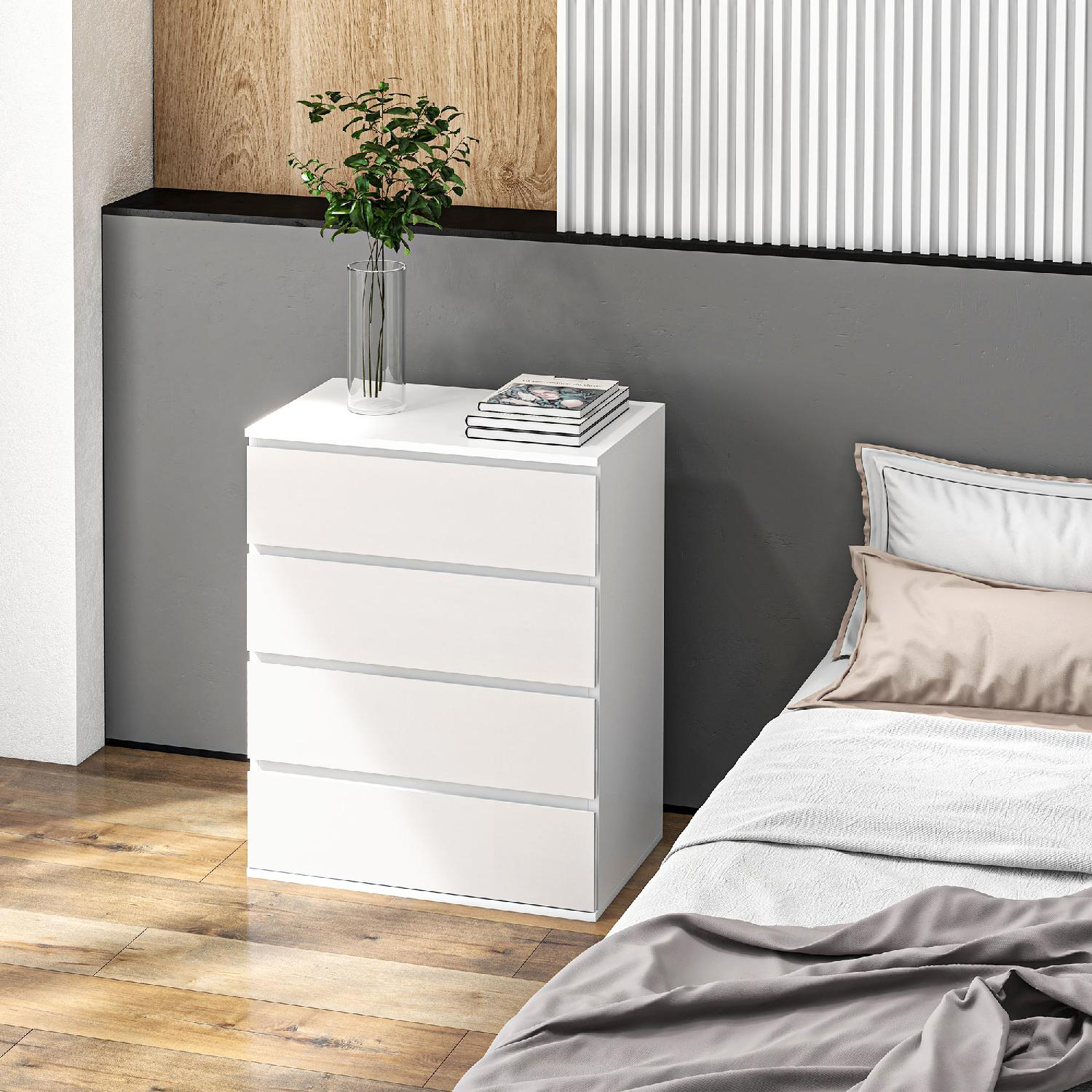 DecHome 477-643WT Cassettiera Camera da Letto 4 Cassetti 60x40x80 Bianco