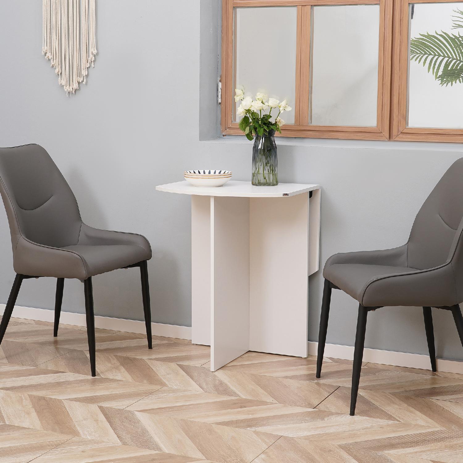 DecHome 50WT-835 Tavolo Pieghevole da Pranzo Cucina in Legno 90x60x74 cm Bianco