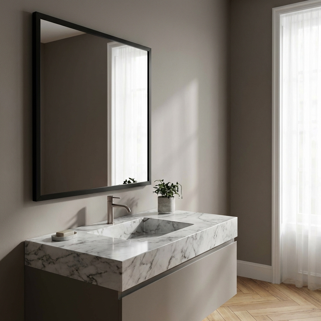 DecHome 5BKW18F Specchio Bagno Rettangolare 60x80 cm Nero