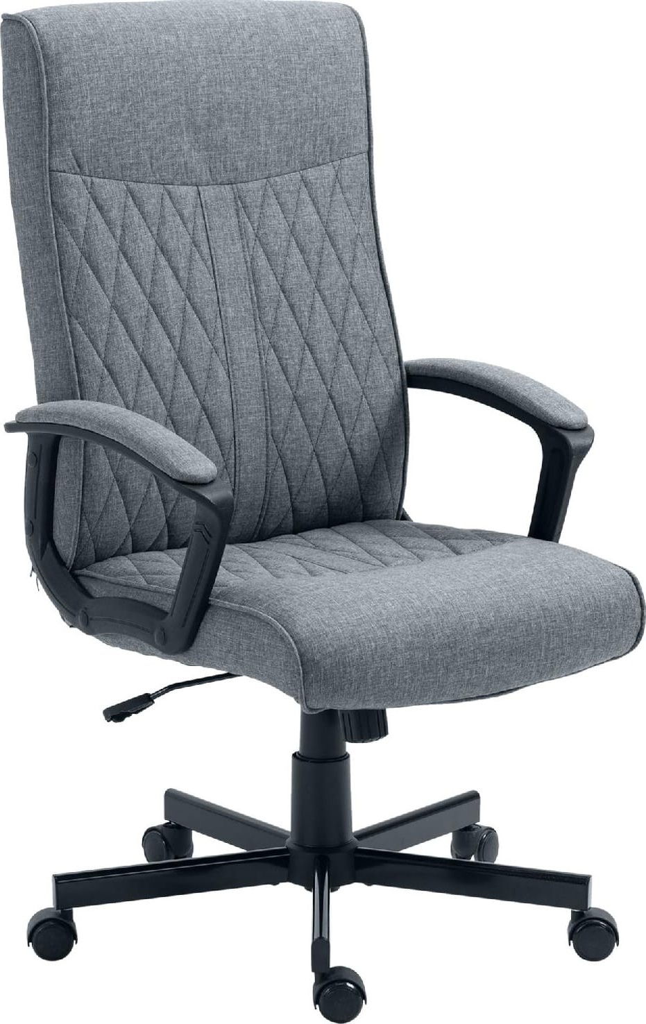 DecHome 605V00CG-921 Sedia da Ufficio Braccioli e Poggiatesta Tessuto Grigio Scuro