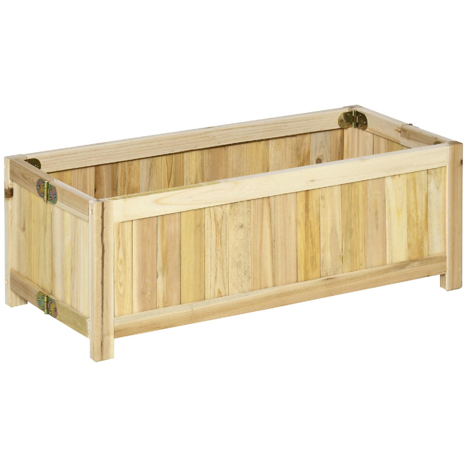 VivaGarden 652845 Fioriera per Esterni in Legno Pieghevole Base Drenante 70x30x25 Legno