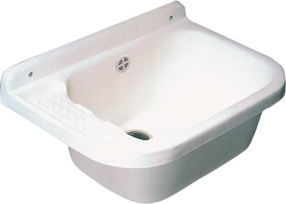 DecHome 7831C98 Lavatoio Resina a Parete cm 50x35 con Sifone
