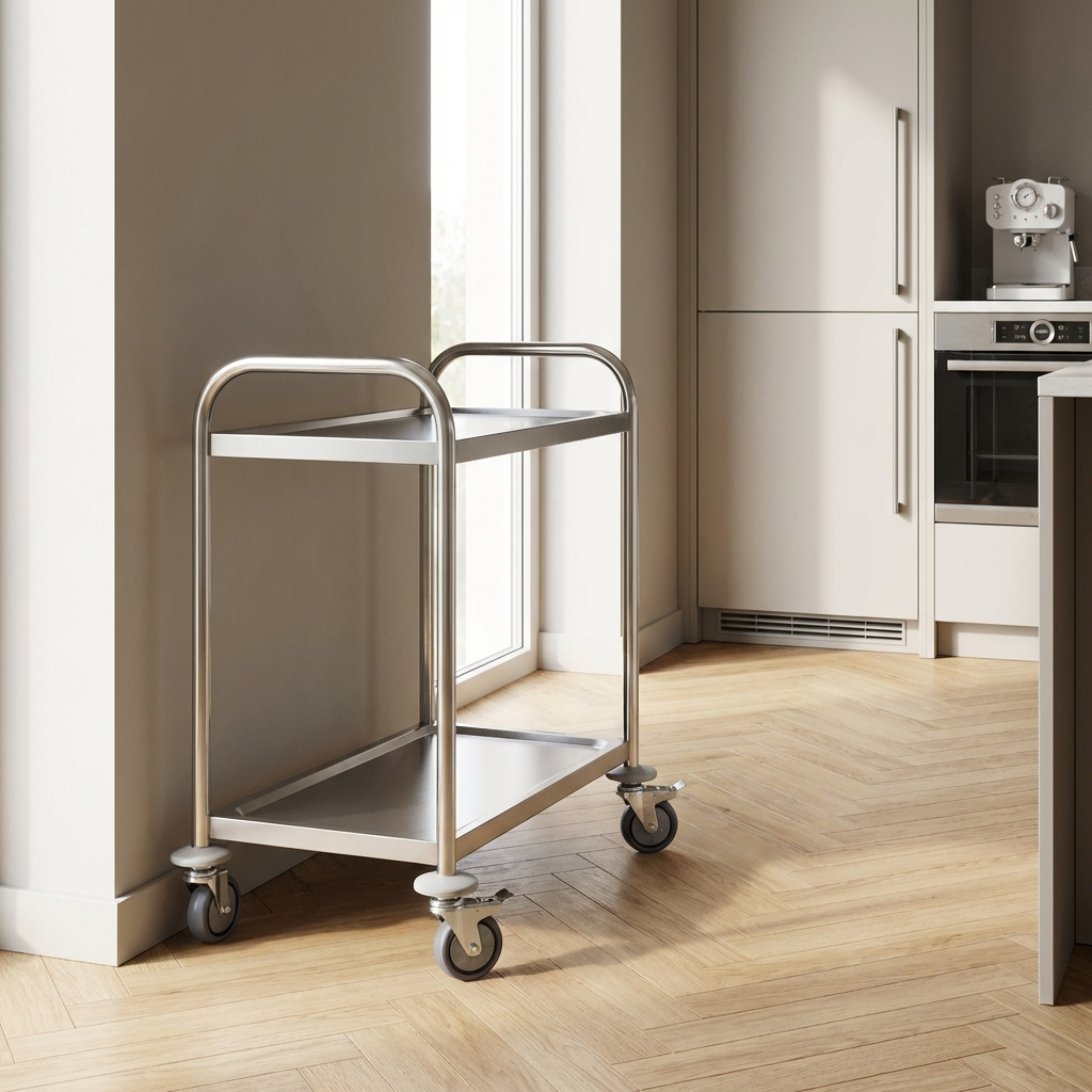 DecHome 801076 Carrello Cucina Portavivande in Acciaio 71x41x81 cm Argento