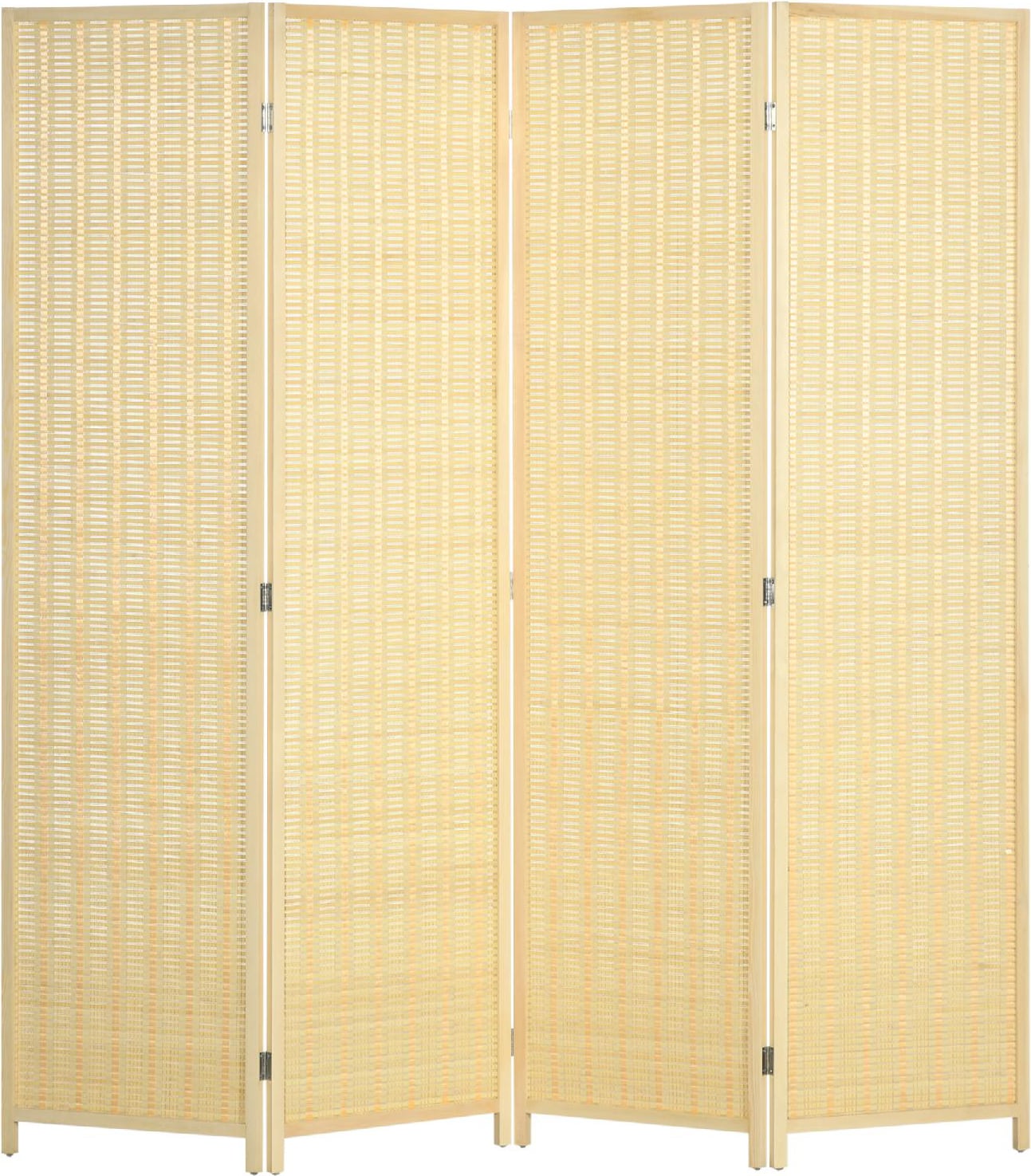 DecHome DH83028 Paravento da Interno in Legno e Bamb� Separ� a 4 Ante Pieghevole 180cm